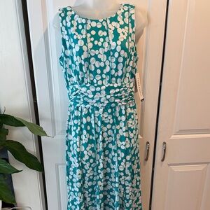 Perceptions New York New Teal and White Dress L